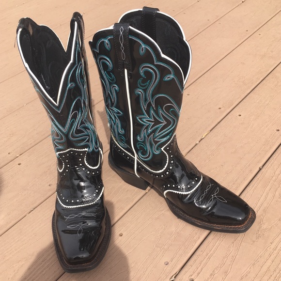 patent leather cowboy boots womens